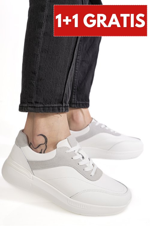 Pantofi sport albi piele naturala fsp001-968