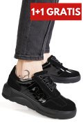 PANTOFI SPORT NEGRI PIELE NATURALA FSP002538