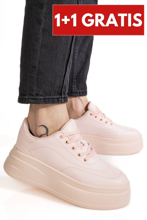 Pantofi sport roz piele naturala aspn2528