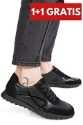 PANTOFI SPORT NEGRI PIELE NATURALA FSP002-537
