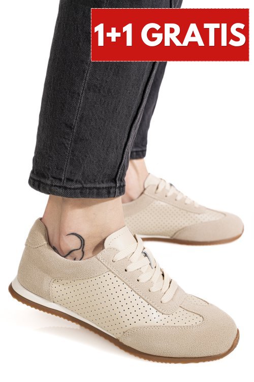 Pantofi sport bej piele naturala tsp-8082
