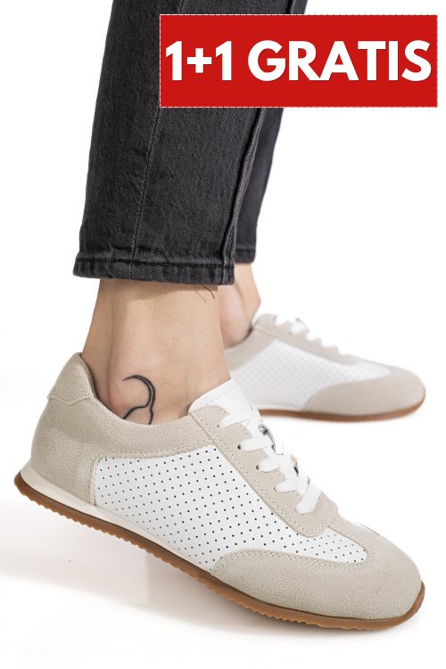 Pantofi sport albi piele naturala tsp-8082