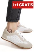 PANTOFI SPORT ALBI PIELE NATURALA TSP-8082