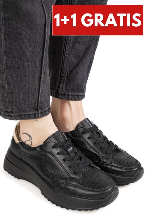 Pantofi sport negri piele naturala tsp2820