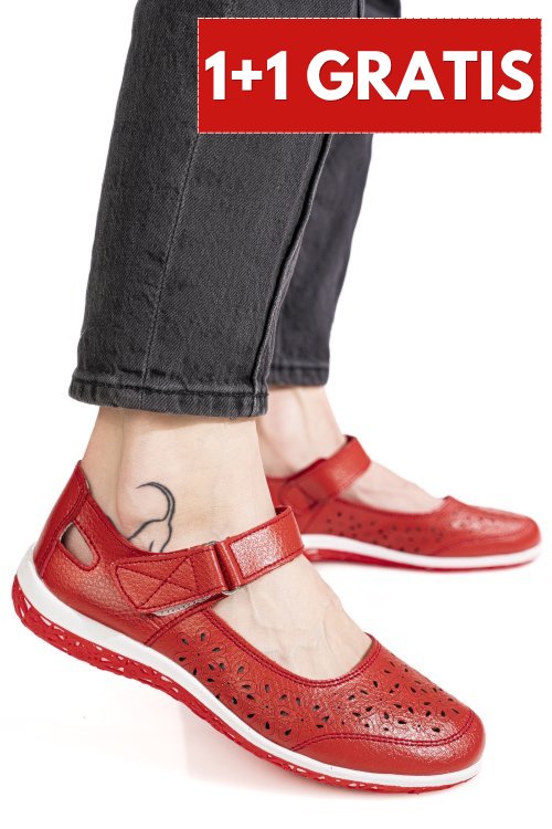 Pantofi rosii piele naturala aspn2859
