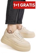 PANTOFI SPORT BEJ PIELE NATURALA ASPN2529