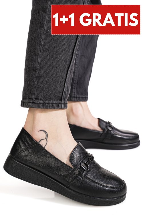 Mocasini negri piele naturala 1sp163