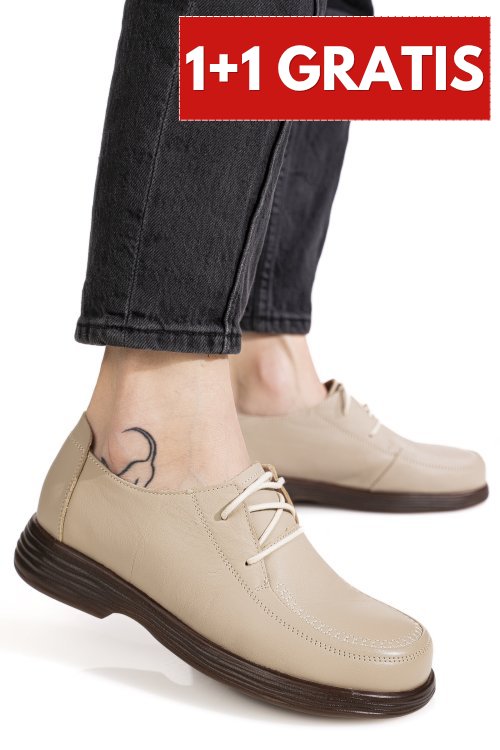 Mocasini bej piele naturala 8sp055