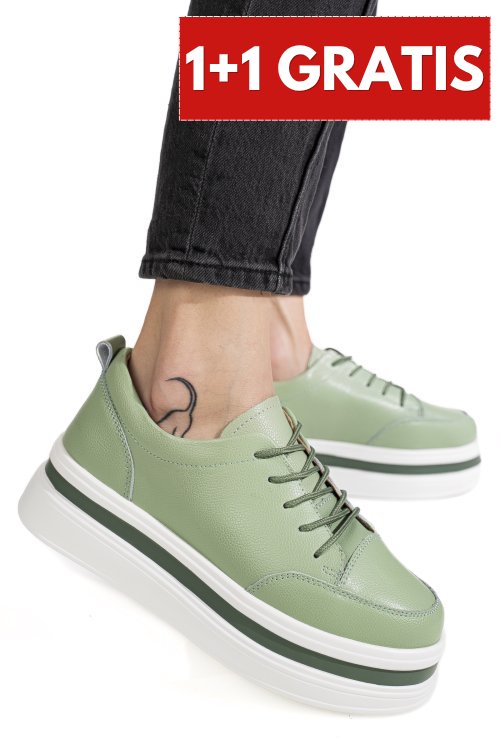 Pantofi sport verzi piele naturala 9sp881