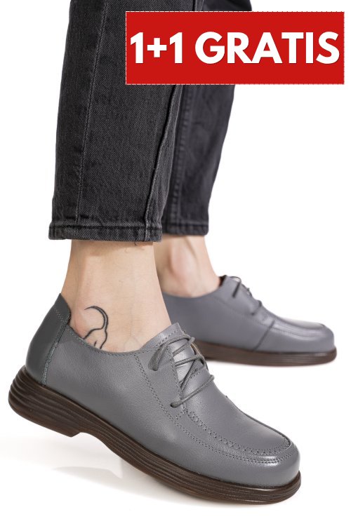 Mocasini gri piele naturala 8sp055