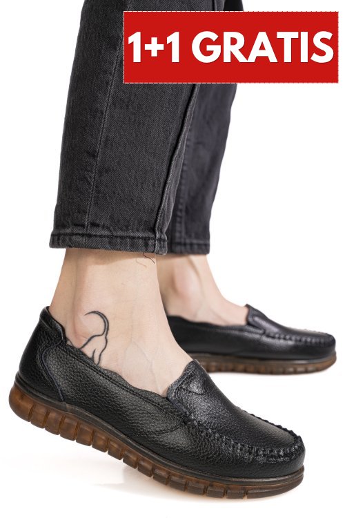 Mocasini negri piele naturala 7sp2003