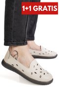 MOCASINI BEJ PIELE NATURALA 2SP070