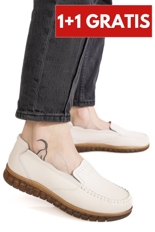 Mocasini bej piele naturala 7sp2003