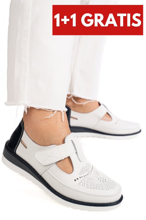 Pantofi alb albastru piele naturala zbsp8-4