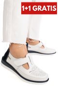 PANTOFI ALB ALBASTRU PIELE NATURALA ZBSP8-4