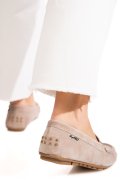 MOCASINI BEJ PIELE NATURALA INTOARSA FSPL-XZL10