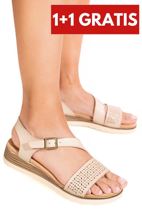 Sandale bej piele naturala ospd926