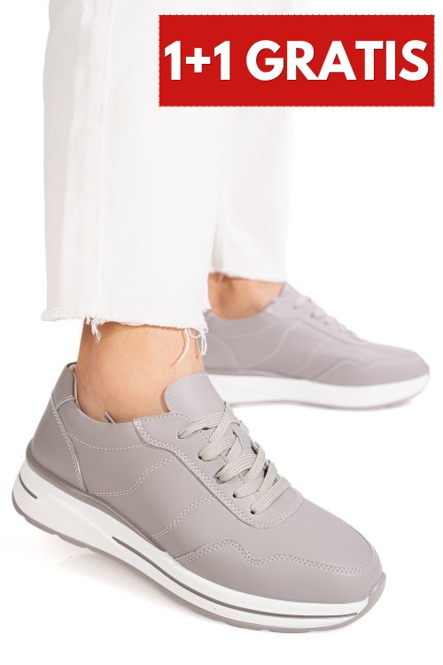 Pantofi sport gri piele naturala fsp001-768