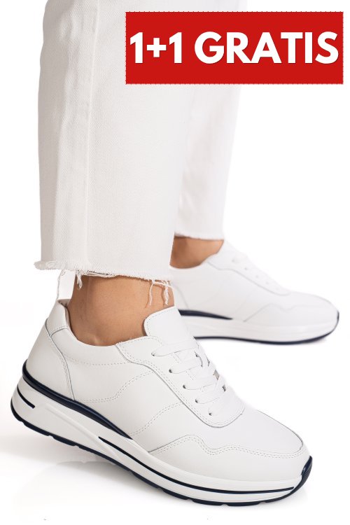 Pantofi sport albi piele naturala fsp001-768
