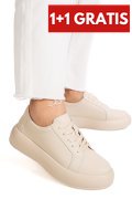 PANTOFI SPORT BEJ PIELE NATURALA TSP-8083