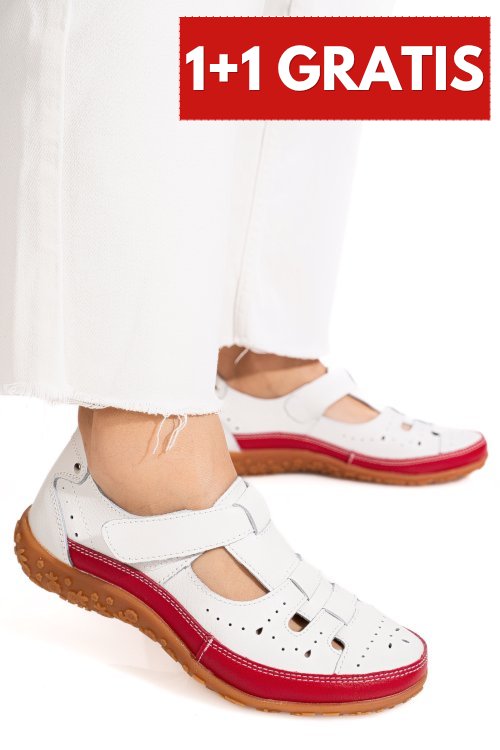 Mocasini rosii piele naturala aspn2856