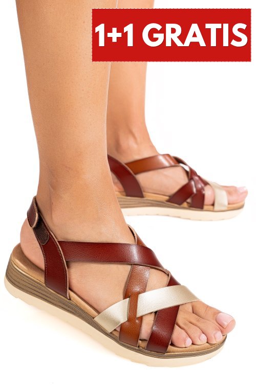 Sandale camel piele naturala ospd924