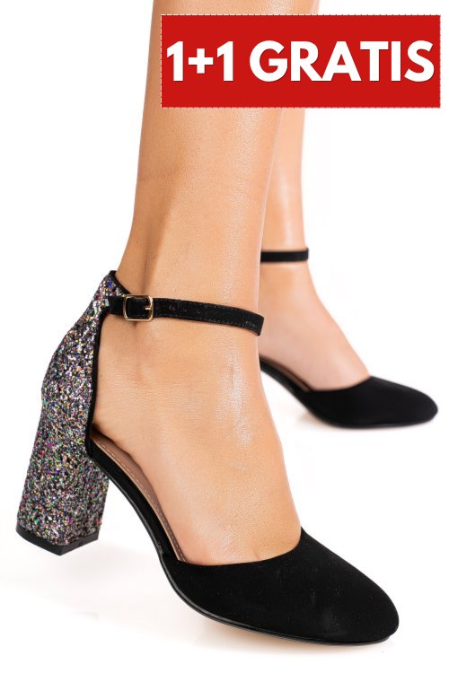 Pantofi black glitter 1sp678