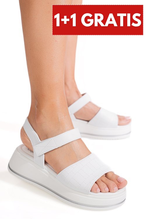 Sandale albe piele naturala tsp6032