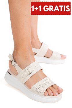 SANDALE BEJ PIELE NATURALA TSP8062