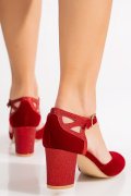 PANTOFI RED SUEDE LSPT21
