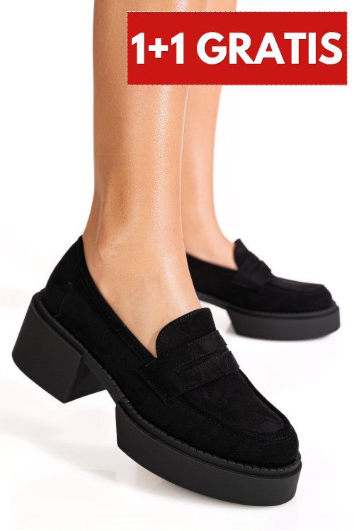 Mocasini black suede csp67