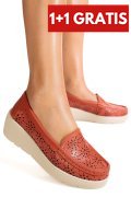 MOCASINI PORTOCALII PIELE NATURALA ASPN3125