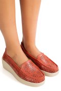 MOCASINI PORTOCALII PIELE NATURALA ASPN3125
