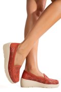 MOCASINI PORTOCALII PIELE NATURALA ASPN3125