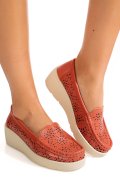 MOCASINI PORTOCALII PIELE NATURALA ASPN3125