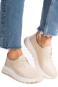 PANTOFI SPORT BEJ PIELE NATURALA TSP5931