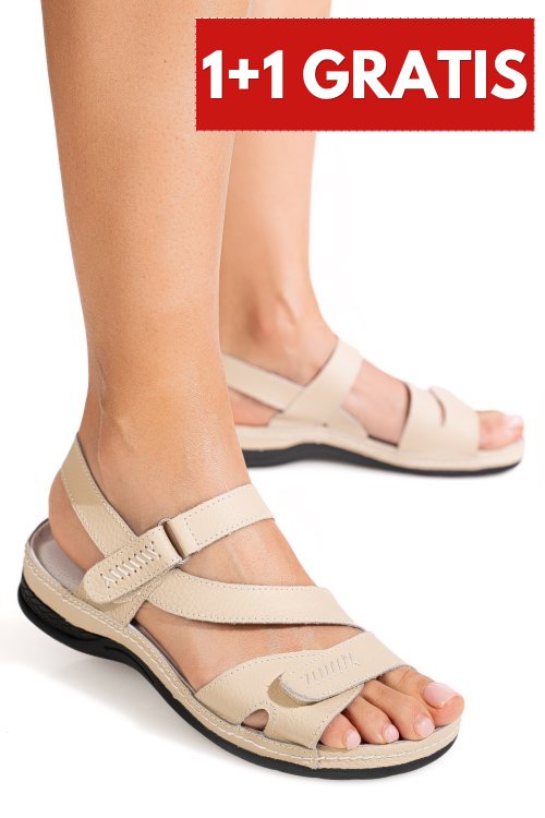 Sandale bej piele naturala 5spq23