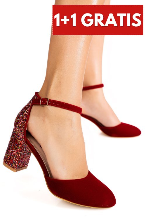 Pantofi red glitter 1sp678