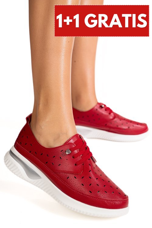 Pantofi sport rosii piele naturala asp096