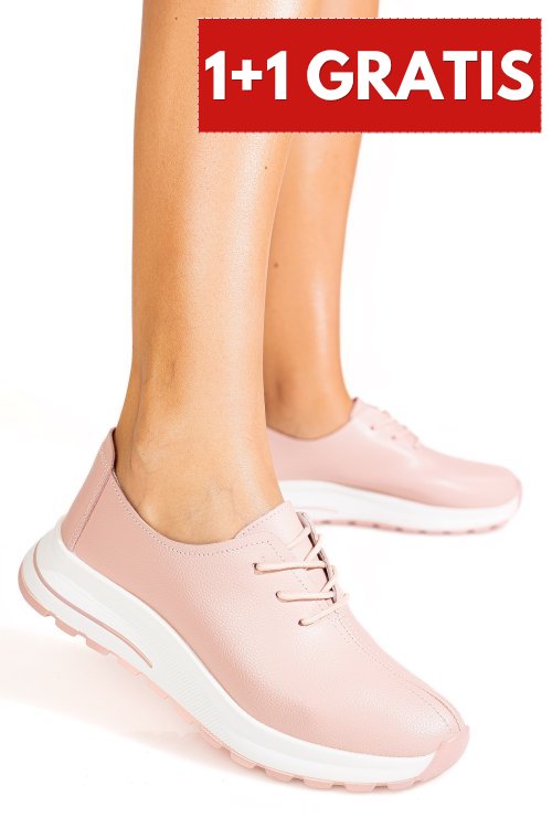 Pantofi sport roz deschis piele naturala tsp5931