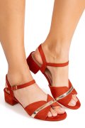 SANDALE ORANGE SUEDE OSPD816