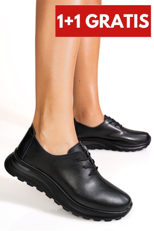 Pantofi sport negri piele naturala tsp5931