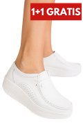 MOCASINI ALBI PIELE NATURALA ASPN388