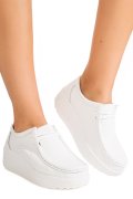 MOCASINI ALBI PIELE NATURALA ASPN388