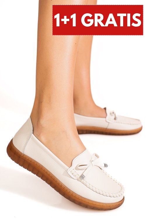 Mocasini bej piele naturala 7sp2023