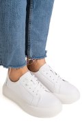 PANTOFI SPORT ALBI PIELE NATURALA TSP-8083