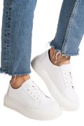 PANTOFI SPORT ALBI PIELE NATURALA TSP-8083