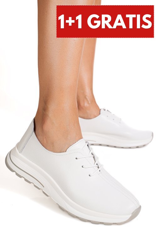 Pantofi sport albi piele naturala tsp5931
