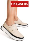 PANTOFI SPORT BEJ PIELE NATURALA T6086