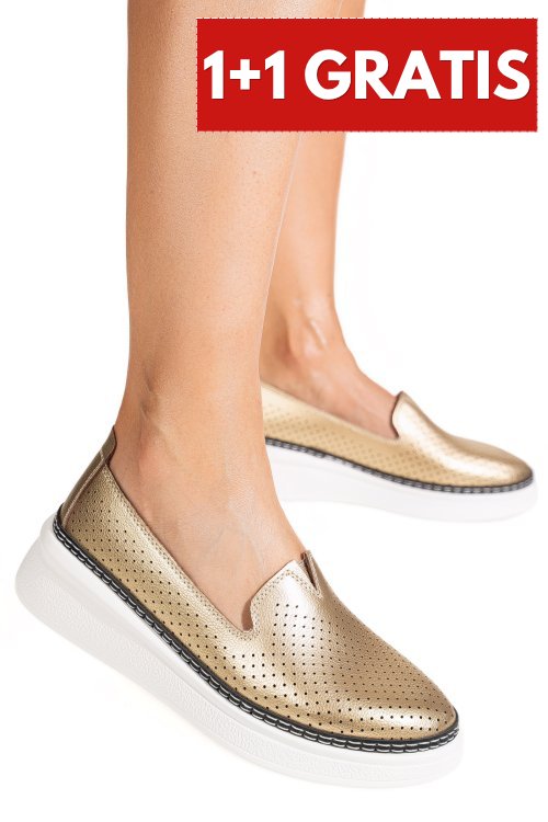 Espadrile aurii piele naturala jspy6701